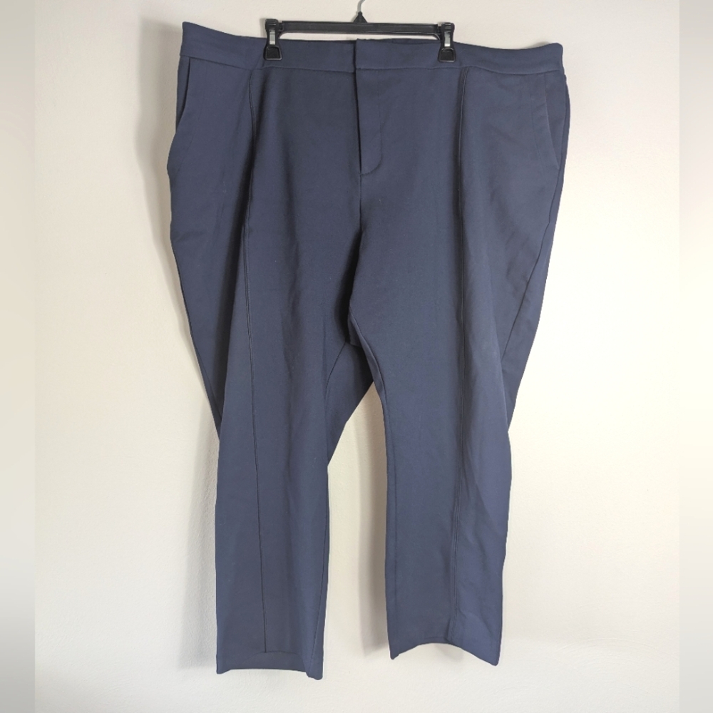 28R Eloquii Navy Blue Stretchy Career Casual Pants
